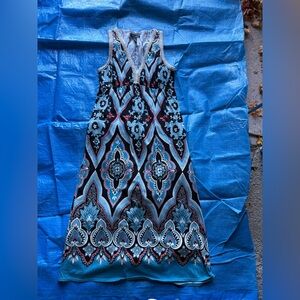 Lucky Brand Blue and Black Maxi Dress